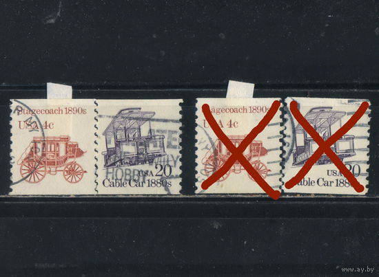 США 1982-8 Почтовая карета Канатный трамвай Стандарт #1597II,2023