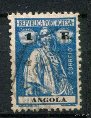 Португальские колонии - Ангола - 1923/1926 - Жница 1E - [Mi.222Cy] - 1 марка. Гашеная.  (Лот 101AZ)