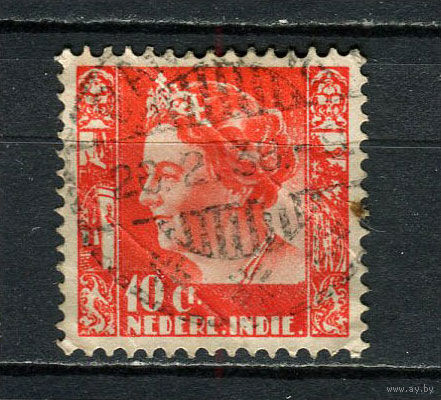 Нидерландская Индия - 1934/1937 - Королева Вильгельмина 10С - [Mi.213] - 1 марка. Гашеная.  (Лот 83ED)-T2P8