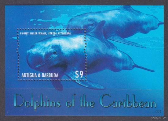 2013 Антигуа и Барбуда 5103/B712 Морская фауна - Дельфины 7,00 евро