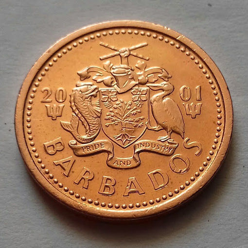 1 цент, Барбадос 2001 г., AU