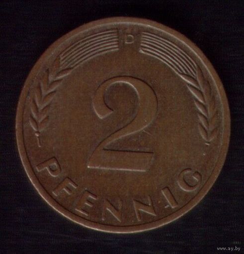 2 пфеннига 1963 год D Германия