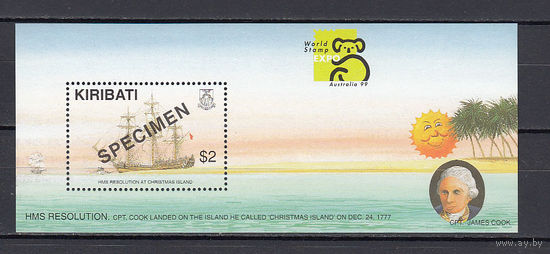 Парусная лодка. Кирибати. 1999. 1 блок SPECIMEN (полная серия).  Michel N бл38 (5,0 е)