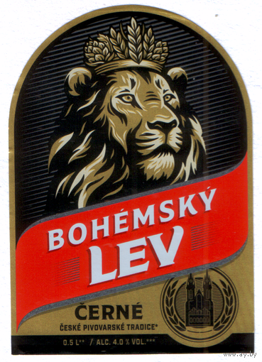 Этикетка пиво Богемский лев темное Лидский ПЗ Т351