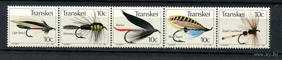 Транскей (Южная Африка) - 1982 - Рыболовные приманки - сцепка - [Mi. 98-102] - полная серия - 5 марок. MNH.