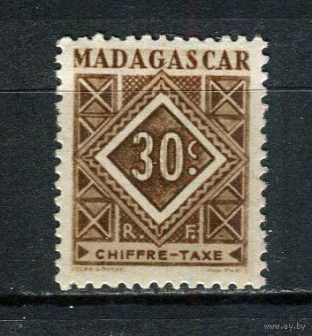 Французские колонии - Мадагаскар - 1947 - Цифры 30С Portomarken - [Mi.32p] - 1 марка. MH.  (Лот 80DY)-T2P36