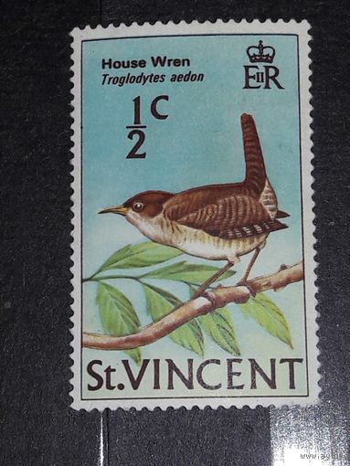 Сент-Винсент 1970 Фауна Птицы Домовой Крапивник чистая марка