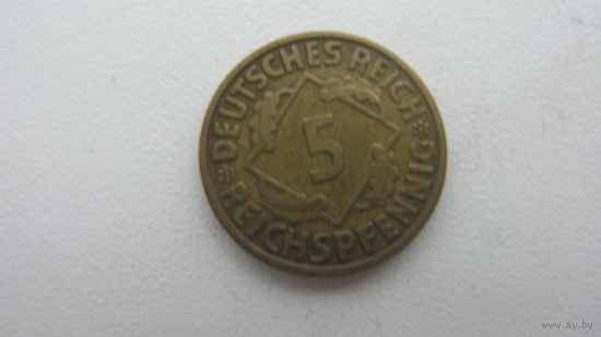 Германия 5 пфеннигов 1924 J (Rentenpf- g )