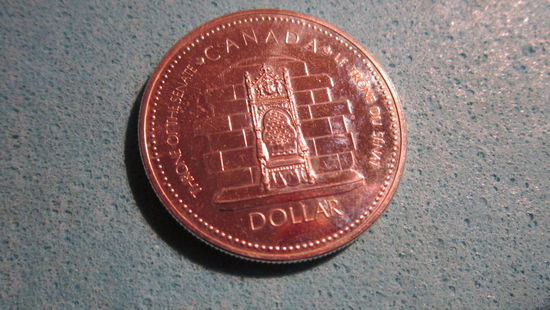 Монета Канада 1 доллар Серебро. 1977 г.