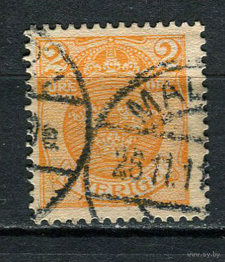 Швеция - 1910/1914 - Гербы 2 О - [Mi.58] - 1 марка. Гашеная.  (Лот 47CY)
