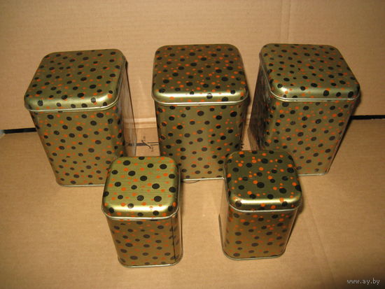 Набор жестяных коробок для продуктов СССР