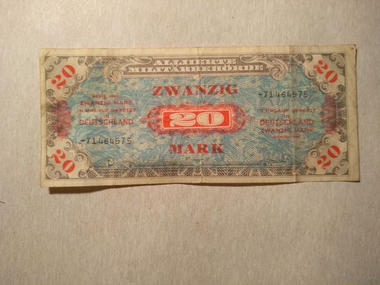 20 марок оккупация 1944 г.