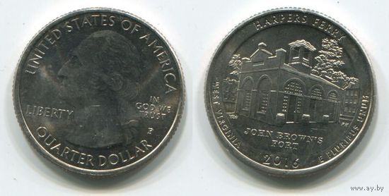 США. 25 центов (2016, Западная Вирджиния, буква P, XF)