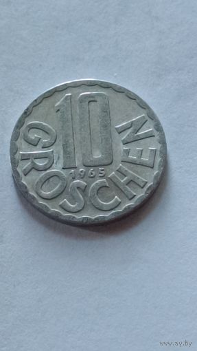 Австрия. 10 грошен 1965 года.