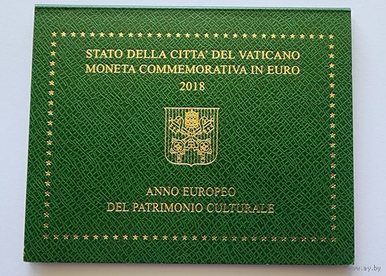 Ватикан 2 евро 2018 Европейский год культурного наследия  буклет