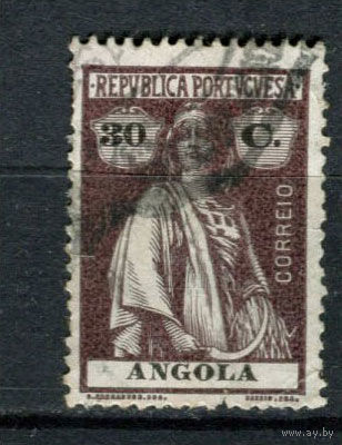 Португальские колонии - Ангола - 1914/1924 - Жница 30С - (есть надрыв) - [Mi.154Ax] - 1 марка. Гашеная.  (Лот 94AZ)
