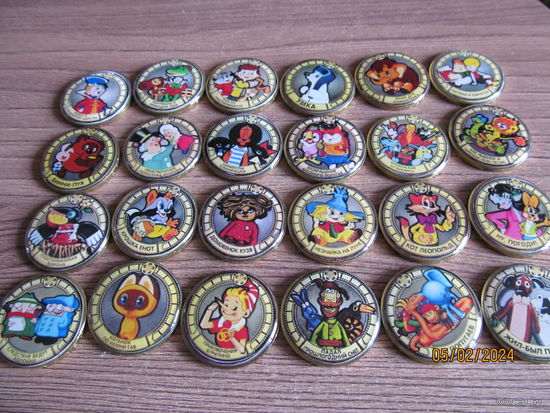 Набор 24 монеты мультипликация