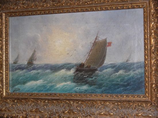 Collianos - Корабли у берега, 19 век.