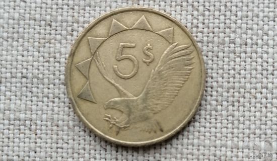 Намибия 5 долларов 1993/птица