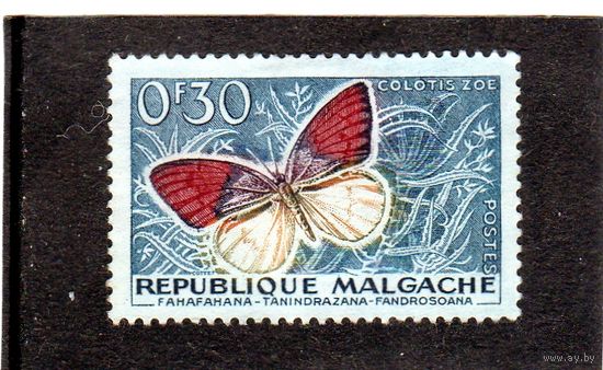Мадагаскар. Mi:MG 445. Бабочка - Фиолетовый наконечник (Colotis zoe). 1960.