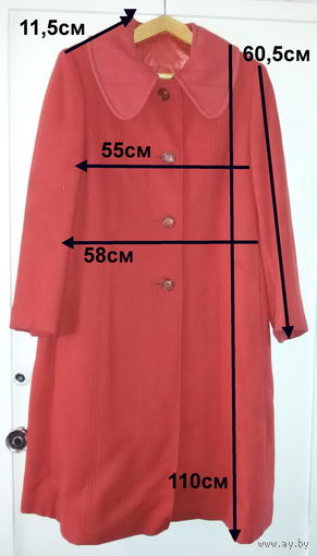 Пальто красное демисезонное, р.48-50