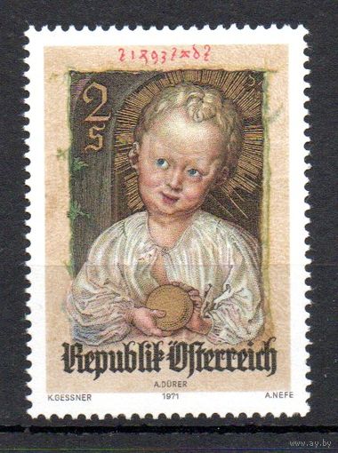 Рождество Австрия 1971 год серия из 1 марки