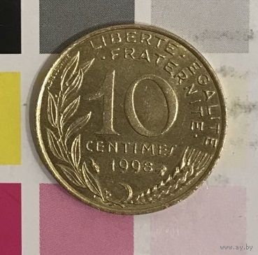 Франция 10 сантимов  1998 B