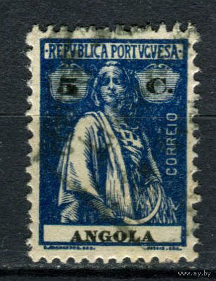 Португальские колонии - Ангола - 1914/1924 - Жница 5С - [Mi.148Cy] - 1 марка. Гашеная.  (Лот 92AZ)