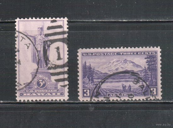 США-1937, (Мих.406-407), гаш.   , Территории США, Гаваи, Аляска,