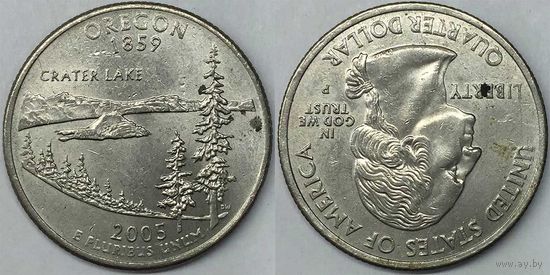 25 центов(квотер) США 2005г P, Орегон
