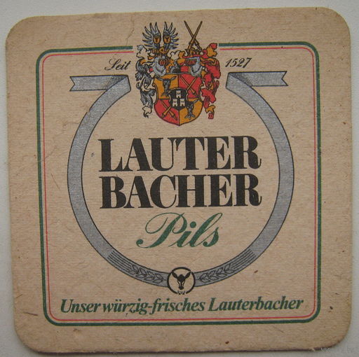 Бирдекель (подставка под пиво) Lauterbscher. Германия (a2)