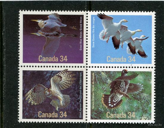 Канада. Птицы, квартблок 1986