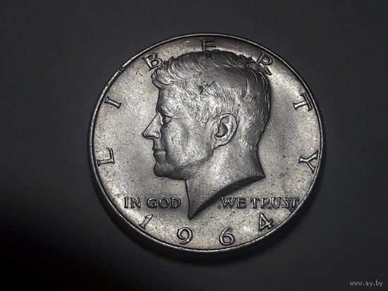 50 центов 1/2 доллара 1964 серебро 900 пробы распродажа с 1 рубля