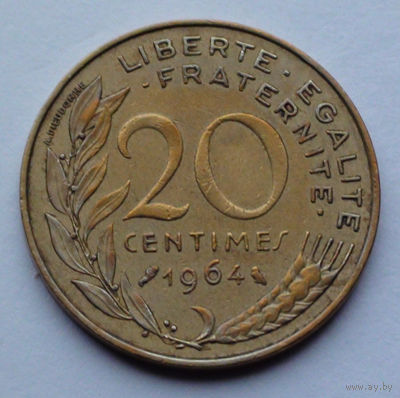 Франция 20 сантимов. 1964