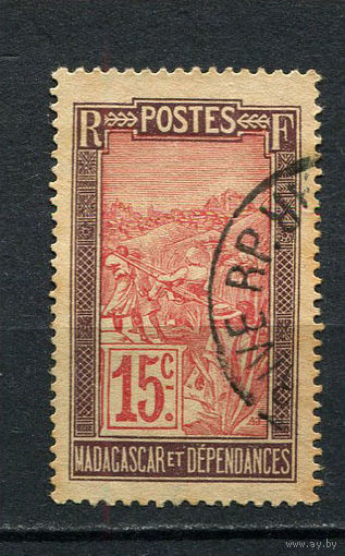 Французские колонии - Мадагаскар - 1908 - Ландшафт 15С - [Mi.79] - 1 марка. Гашеная.  (Лот 47Dc)