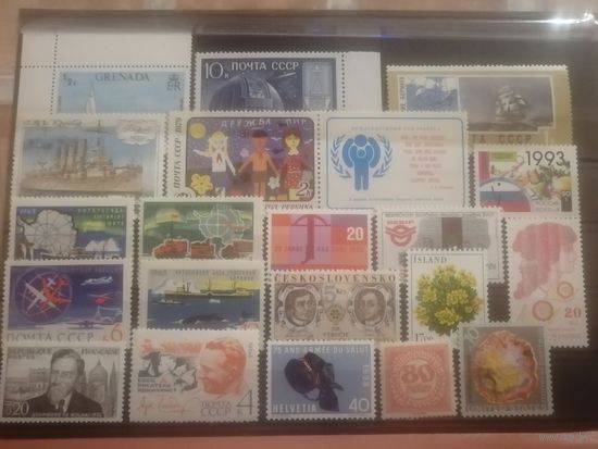 Лот чистых марок разных стран мира