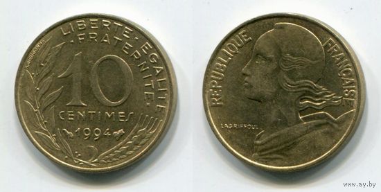 Франция. 10 сантимов (1994, aUNC)