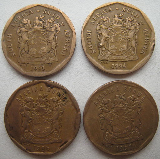 ЮАР 20 центов 1993, 1994, 1996, 1997 гг. Цена за 1 шт. (g)