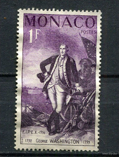 Монако - 1956 - Джордж Вашингтон 1Fr - [Mi.527] - 1 марка. Чистая без клея.  (Лот 46DW)-T2P4