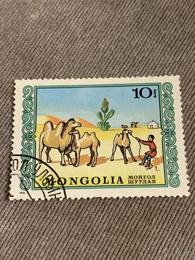 Монголия 1976. Погонщики верблюдов. Марка из серии