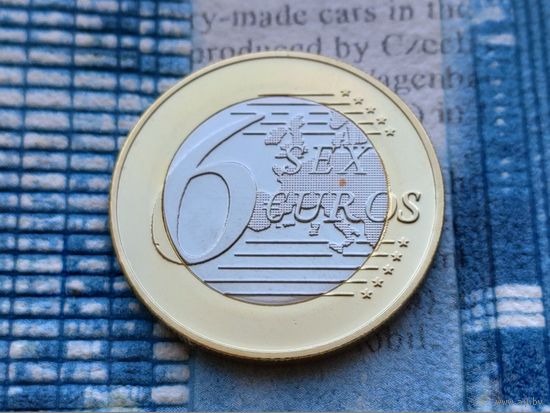 Монетовидный жетон 6 (Sex) Euros (евро). #1