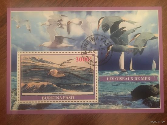 Буркина Фасо 2019. Морские птицы. Странствующий альбатрос. Малый лист.