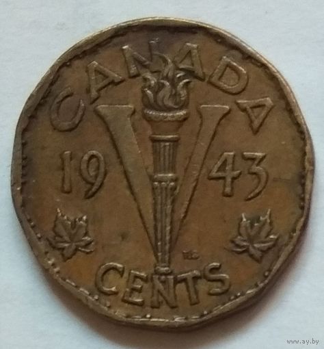 Канада 5 центов 1943 г.