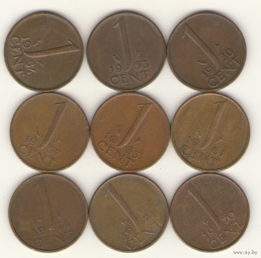 1 цент 1961, 1963, 1967, 1970 г.