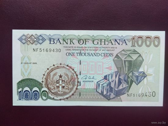 Гана 1000 седи 2003 UNC