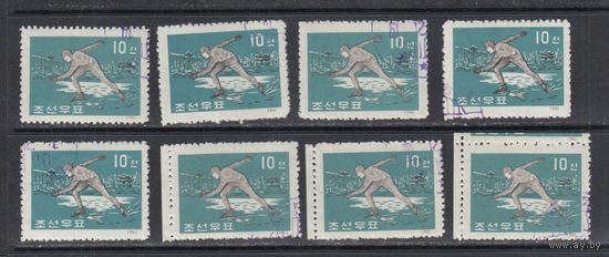 Бег на коньках Спорт 1961 КНДР Северная Корея гашеные 1 м из серии 8 шт ЛОТ
