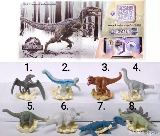 Серия игрушек из киндера джой динозавры