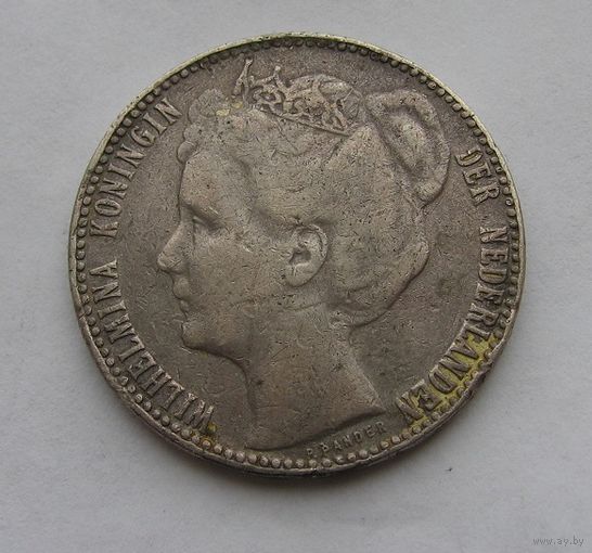 1 Гульден 1906 Нидерланды Вильгельмина редкая монета