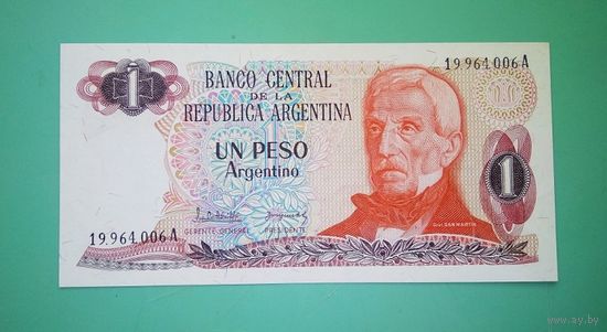 Банкнота 1 песо аргентино  Аргентина 1991 г.