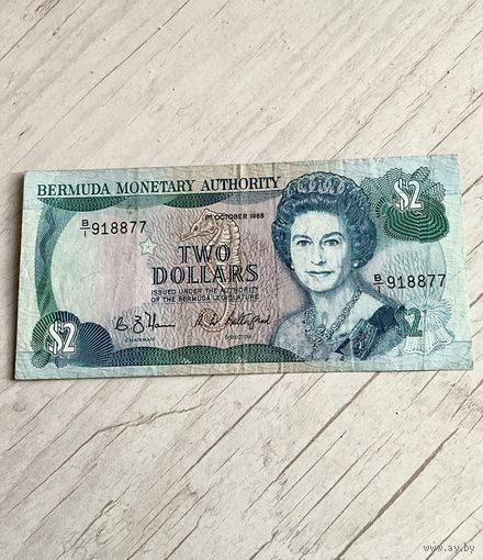 Распродажа! Бермудские острова 2 доллара 1988 г.